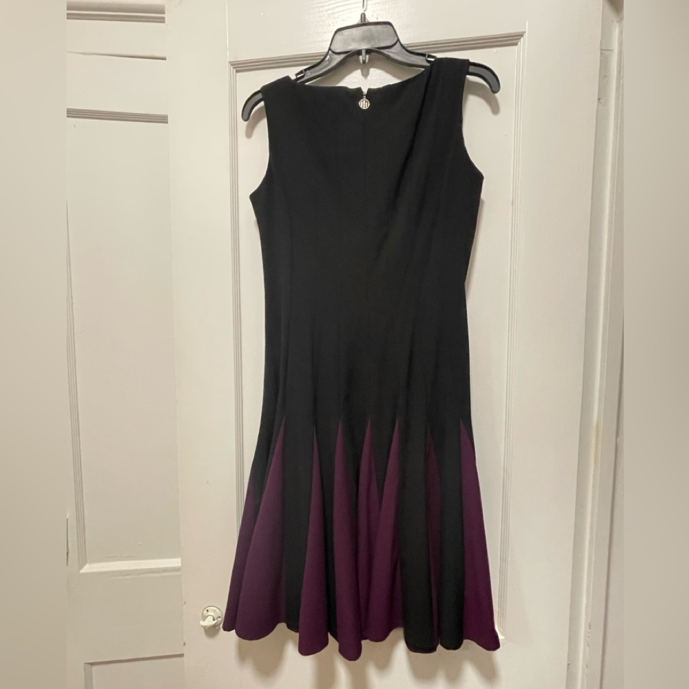 Tommy Hilfiger Black and Purple Midi Dress
